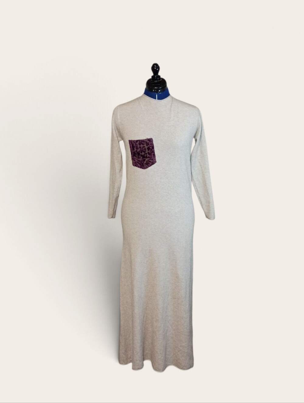 Zenobia Maxi Dress with Purple Velvet Pocket